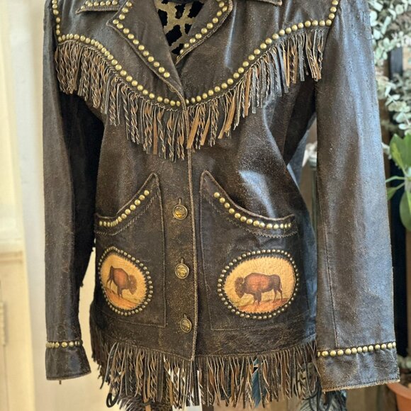 Limited Edition Double D Distressed Leather Jacket Buffalo - Picture 2 of 8
